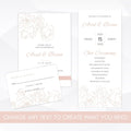 printable wedding invitation template set